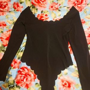 Shein scallop neck body suit